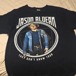 Black Tour T-Shirt with White Text